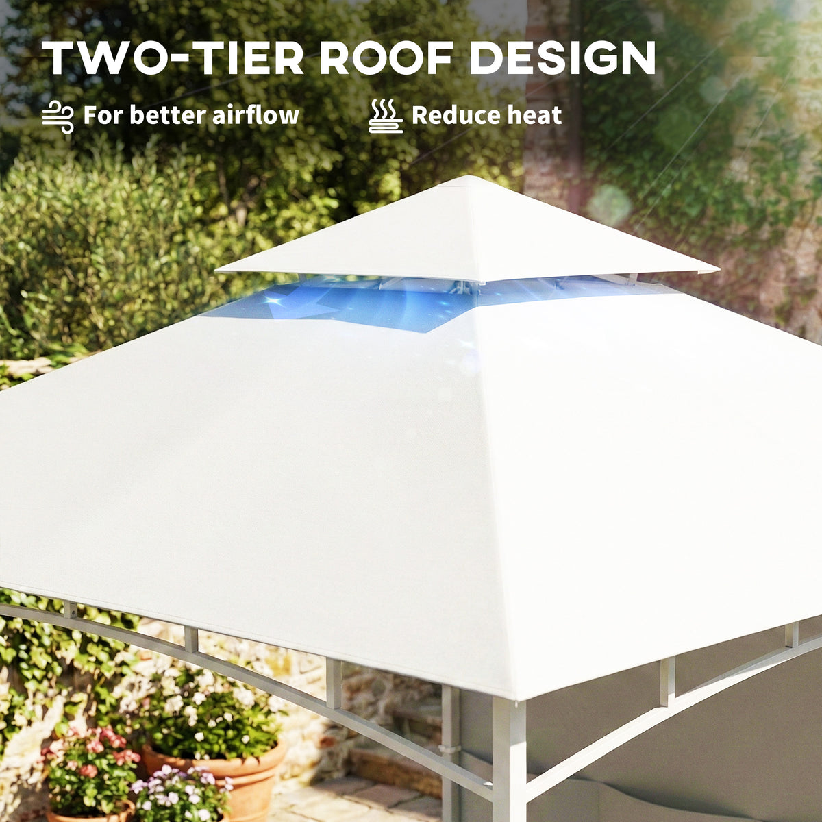 3x3m Double Roof Gazebo with Storage