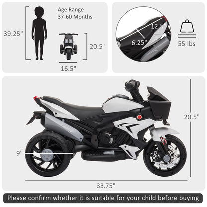 Electric Motorcycle Ride-On Toy 6V Pedal Powered Music Headlights