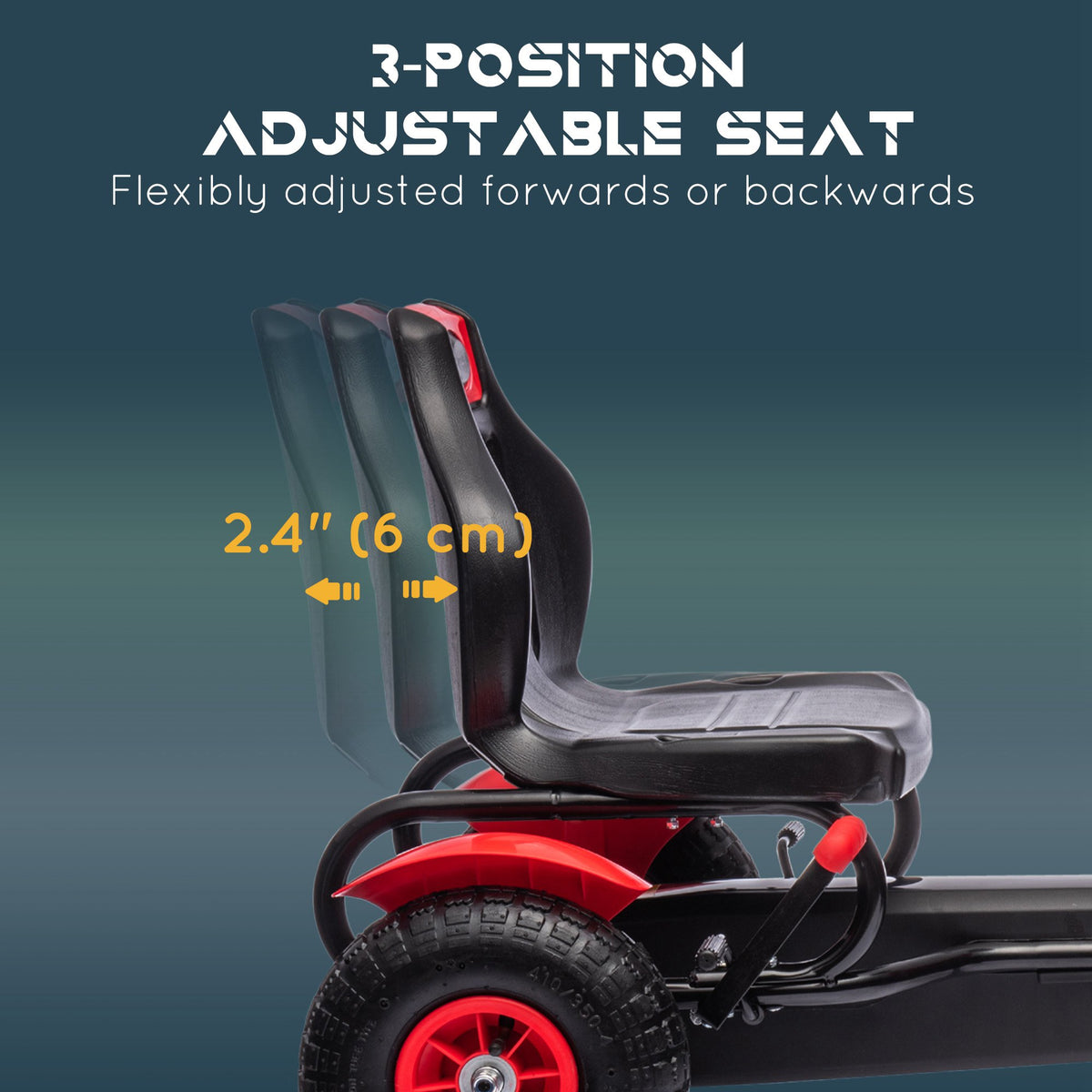 Pedal go kart for kids with handbrake