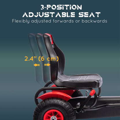 Pedal go kart for kids with handbrake