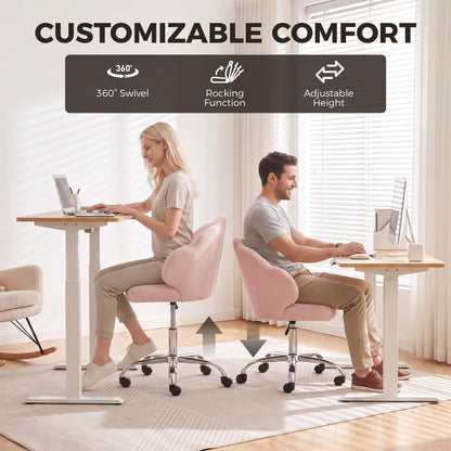 Silla de oficina giratoria de terciopelo pétalo