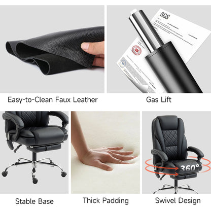Silla de oficina ergonómica reclinable de masaje