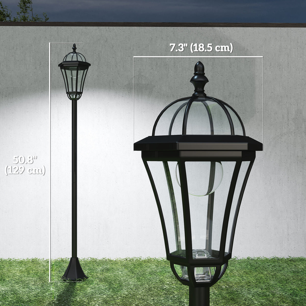Solar LED Garden Lamp Posts, Set of 2