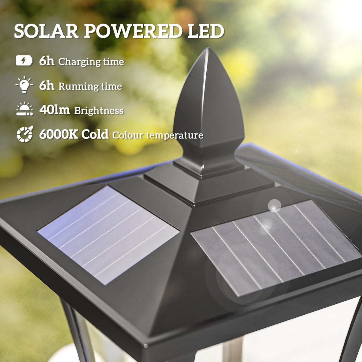 Solar Garden Post Lamp 63 in