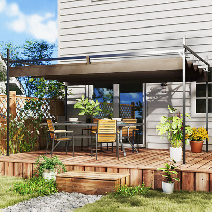 UPF30+ ਖਿੱਚਣਯੋਗ ਛੱਤ ਵਾਲਾ ਖੁਦ-ਸਮਰਥਿਤ ਧਾਤੂ ਦਾ ਪਰਗੋਲਾ