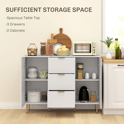 Kitchen Buffet Cabinet with Drawers and Adjustable Shelves