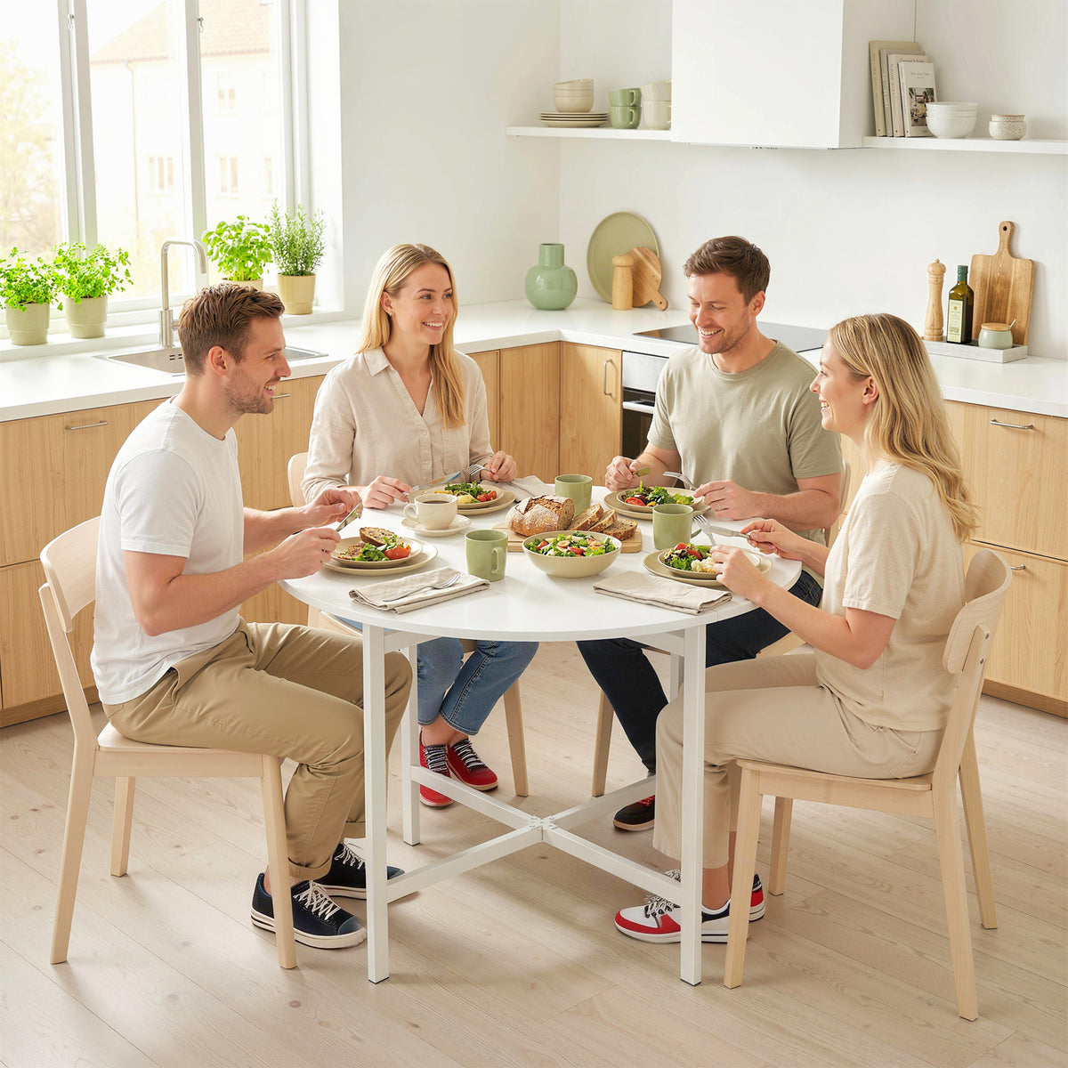 Round Folding Dining Table for Small Spaces