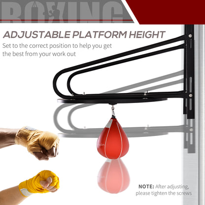 Wall-mounted speed bag boxing platform adjustable height