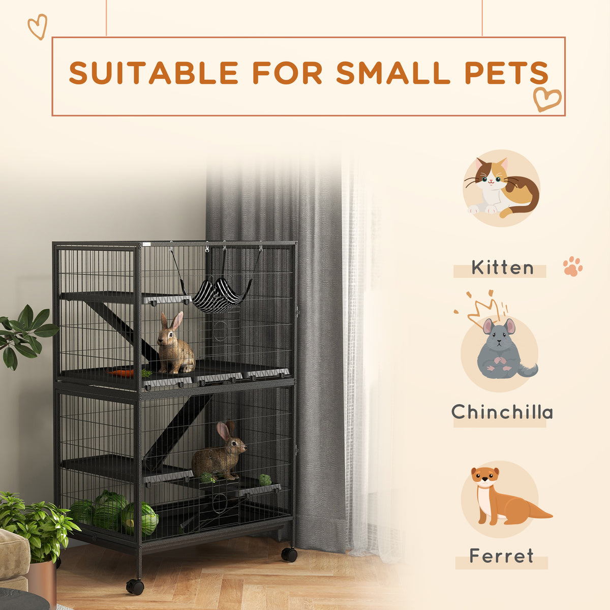 5-Tier Rolling Small Animal Cage