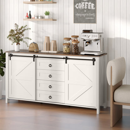 Aparador estilo granja con puertas correderas 152 cm
