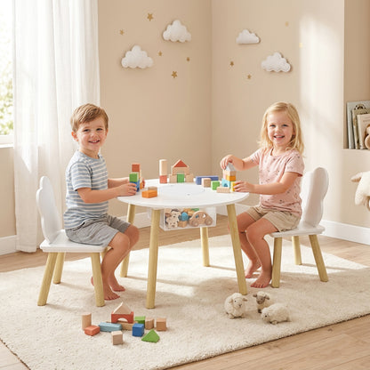 Kids Table and Cloud Chairs Set — Set of 3