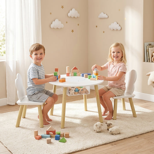 Kids Table and Cloud Chairs Set — Set of 3