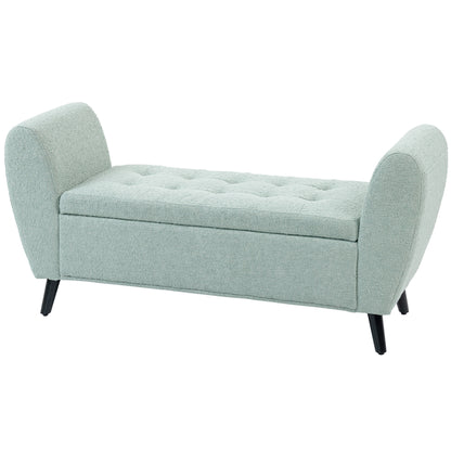 Modern Upholstered Storage Bench with Arms