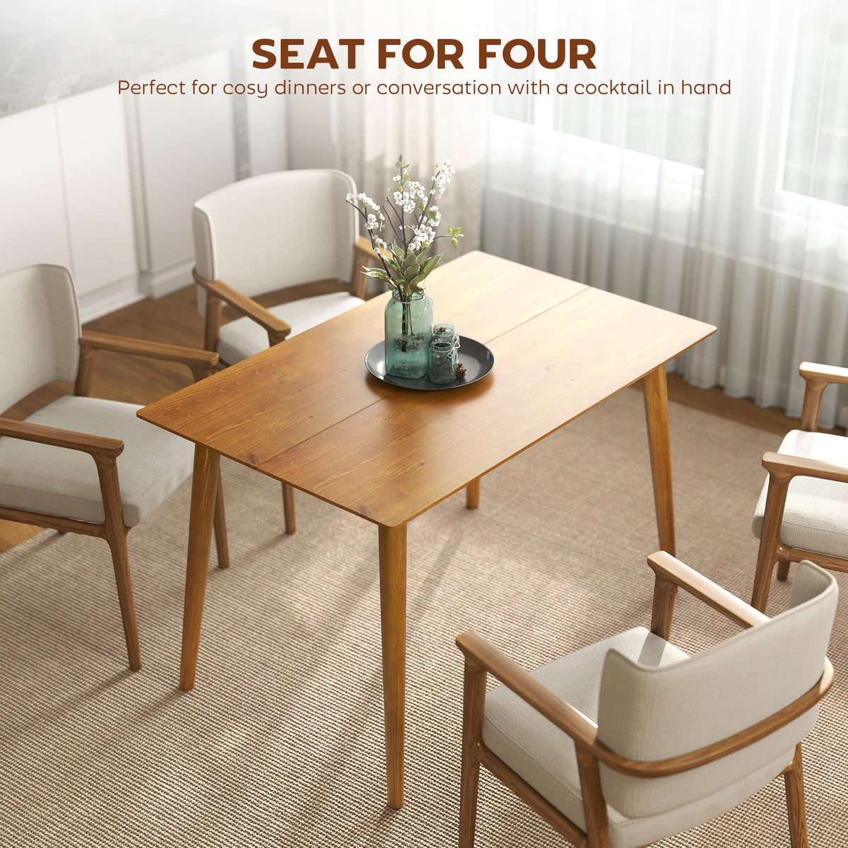 Farmhouse Dining Table Pine Wood