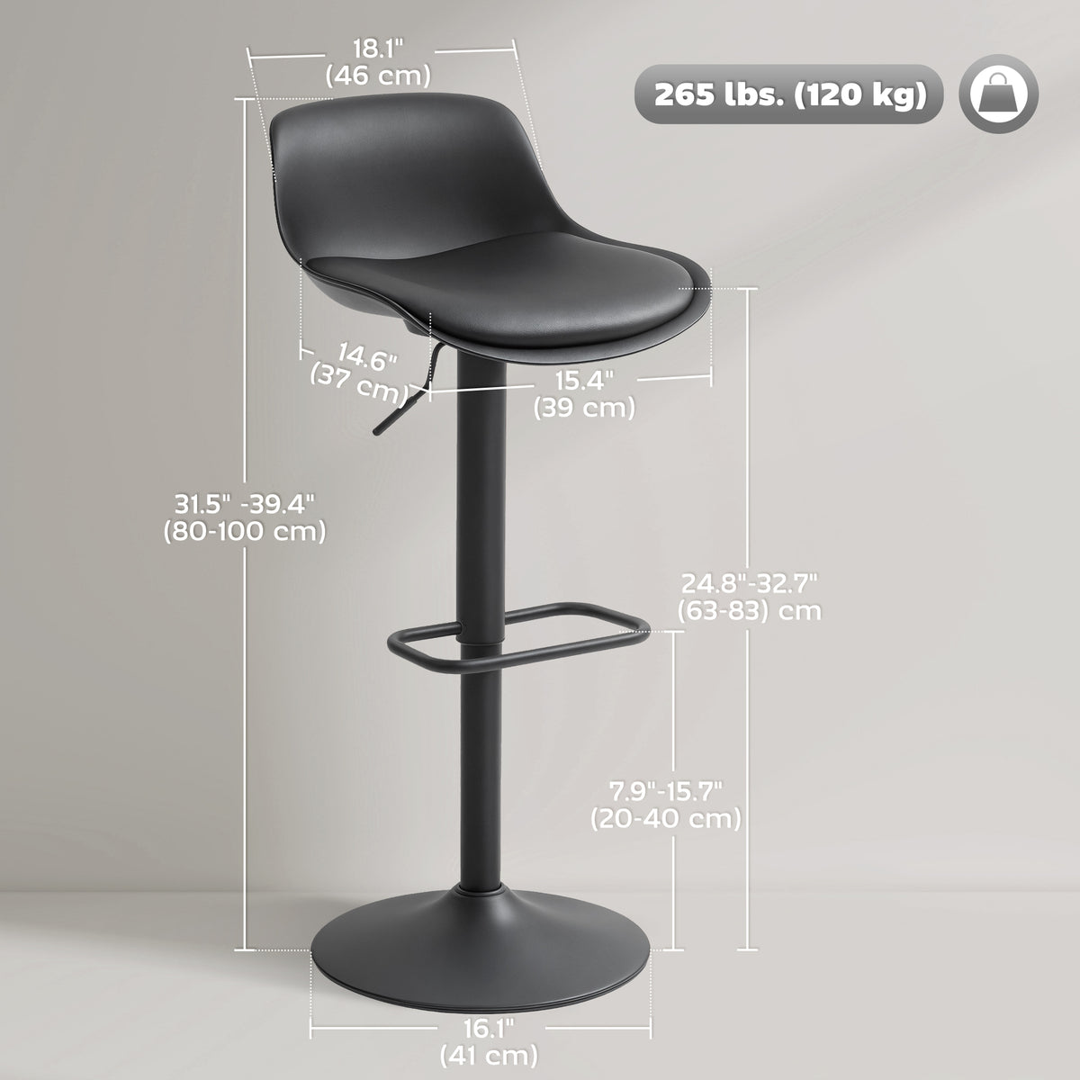 Counter height swivel bar stools set of 2