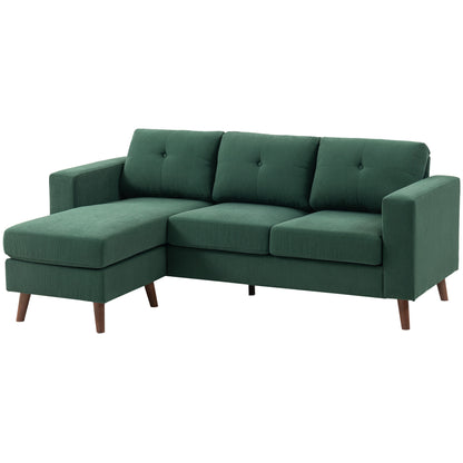Corduroy L-Shaped Sectional Sofa with Reversible Chaise