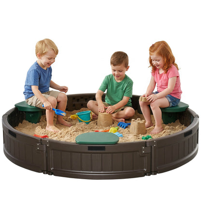 Caja de arena de exterior para niños con cubierta