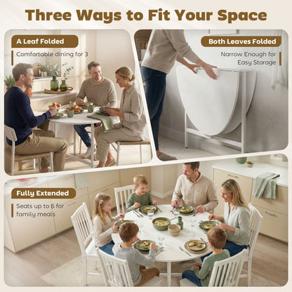 Round Folding Dining Table for Small Spaces