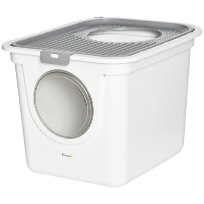 Caja de arena cerrada para gatos