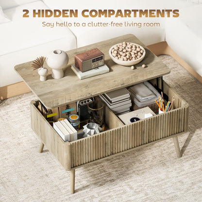 Lift top coffee table with storage