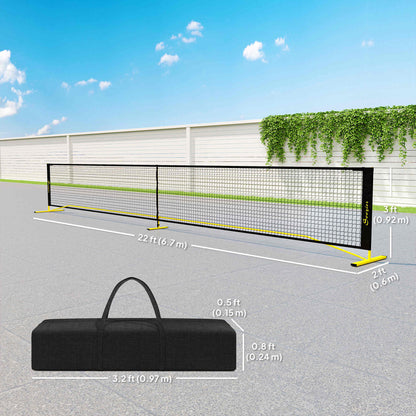 Portable regulation size pickleball net with carrying bag