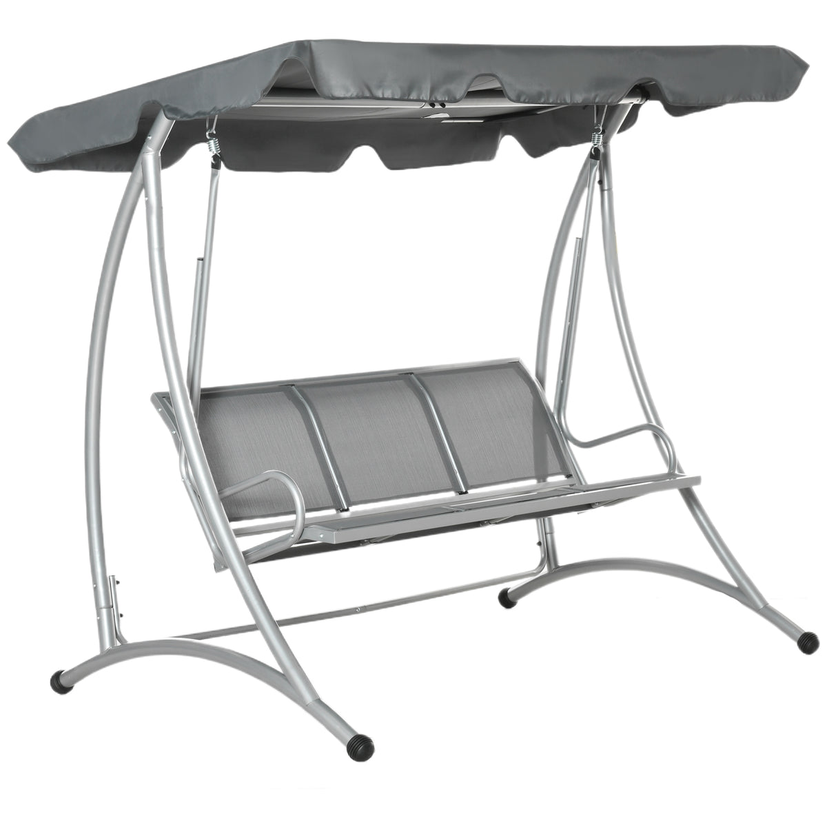 3-Person Patio Swing with Adjustable Canopy