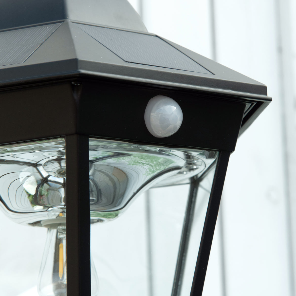 196cm Solar Outdoor Motion Sensor Floor Lamp Black