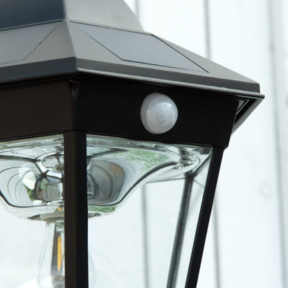 196cm Solar Outdoor Motion Sensor Floor Lamp Black
