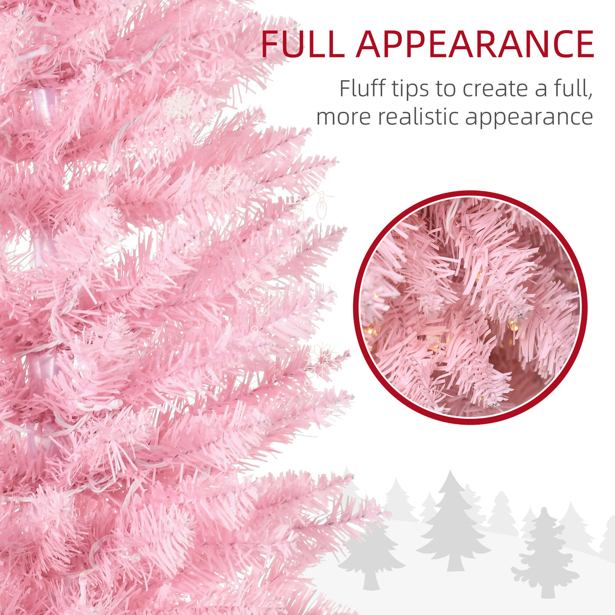 Pre-lit artificial slim pencil Christmas tree