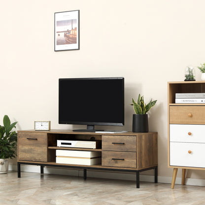Modern TV stand with storage and open shelves