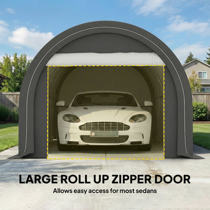 Portable Carport Tent 10 x 16 ft with Zippered Door