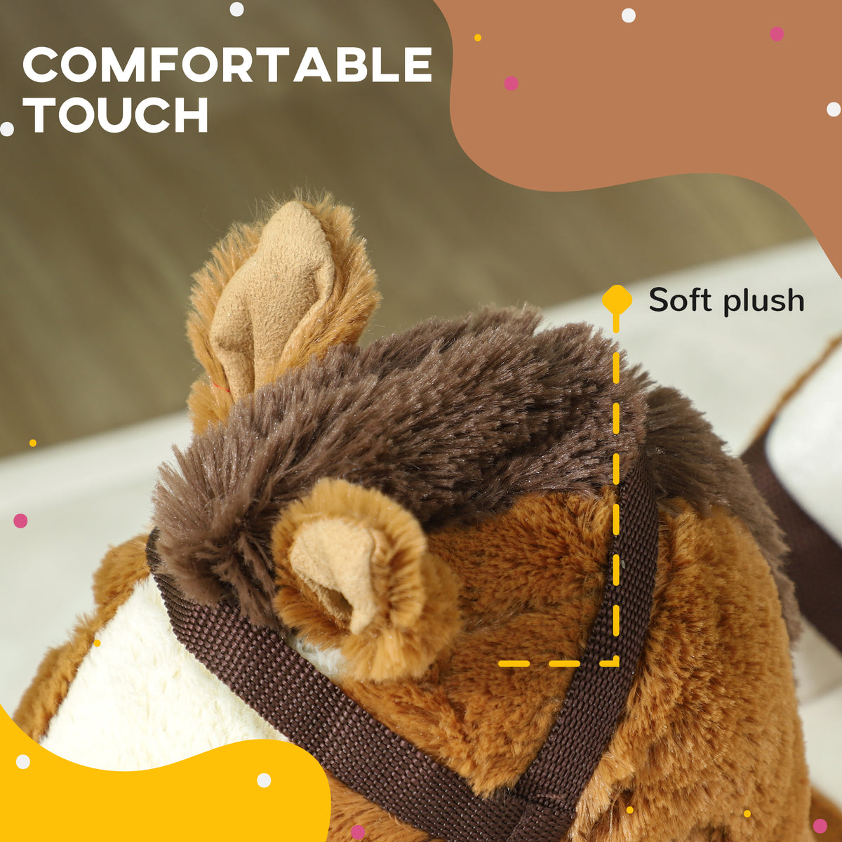 Baby plush rocking horse with sound