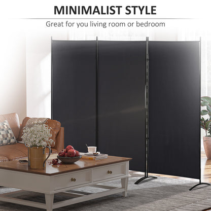 3-Panel Room Divider with Dual-Directional Hinges