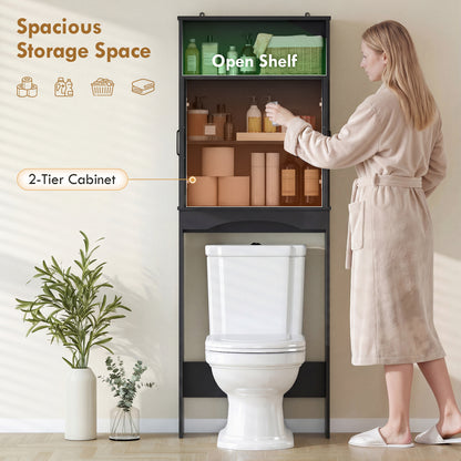 Over-the-toilet freestanding storage shelf bathroom organizer