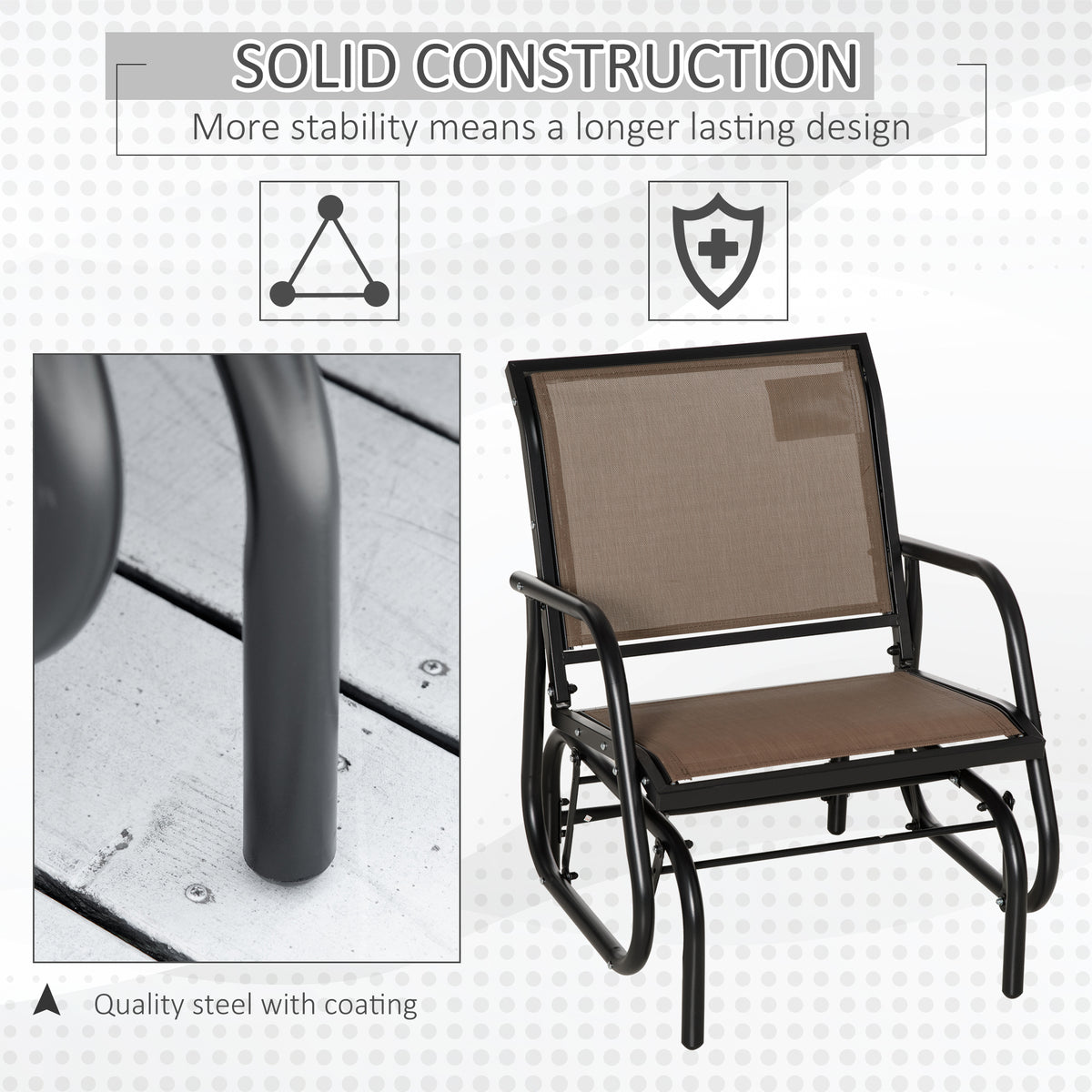 Outdoor Steel Patio Glider Chair
