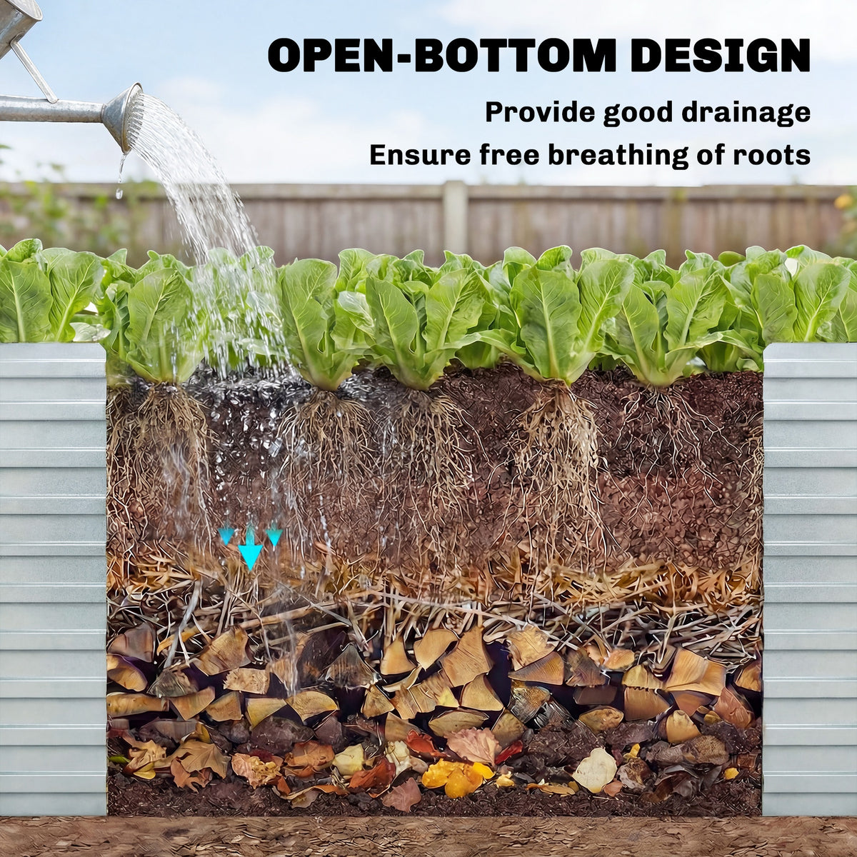 240x120x60cm Raised Garden Bed - Black Galvanized Planter