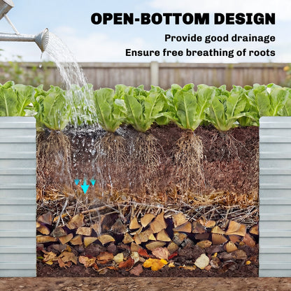 240x120x60cm Raised Garden Bed - Black Galvanized Planter