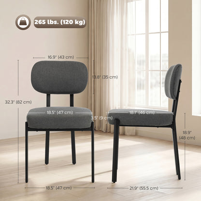 Upholstered Linen Kitchen Chairs, Set of 2