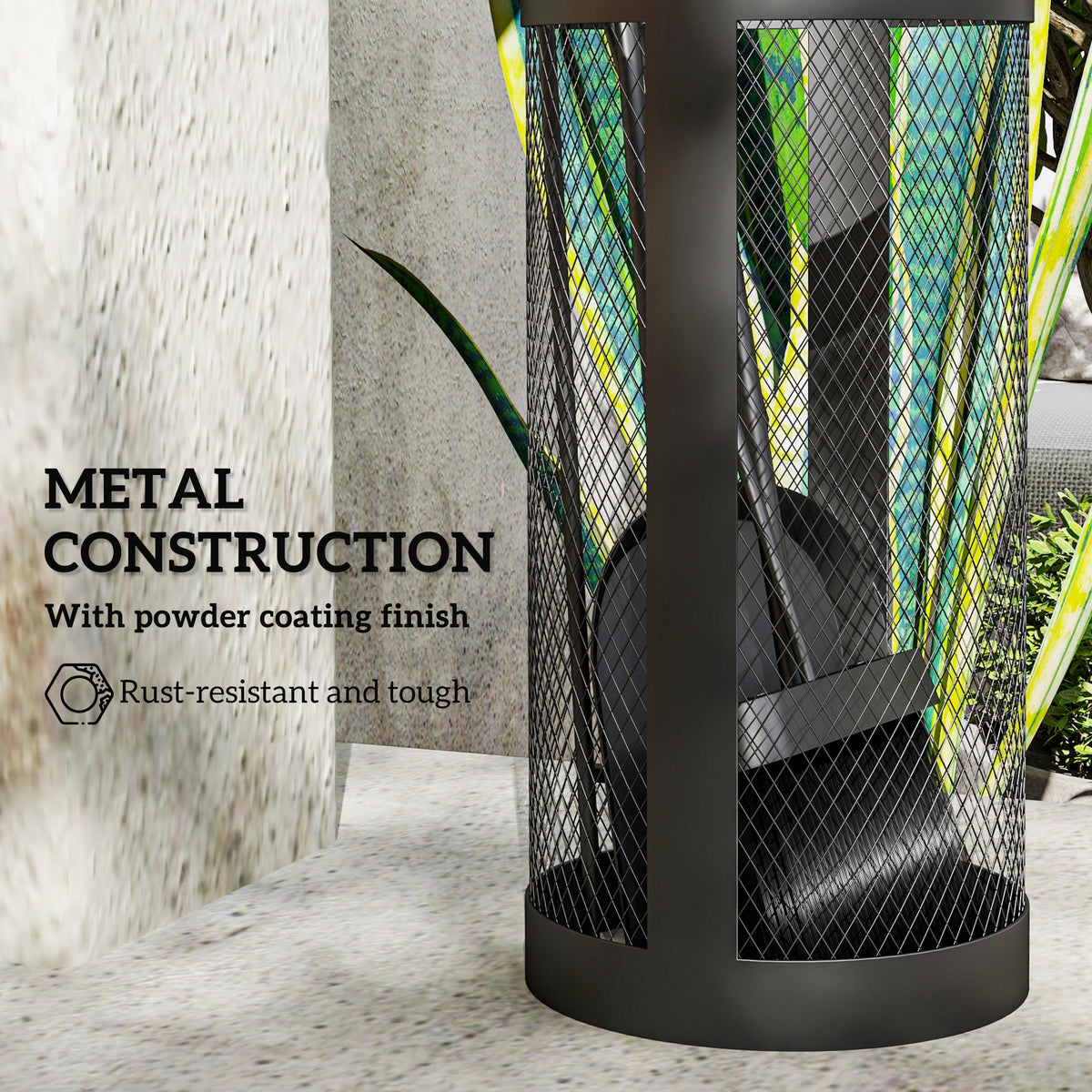 Fireplace Tool Set with Mesh Basket 5-Piece