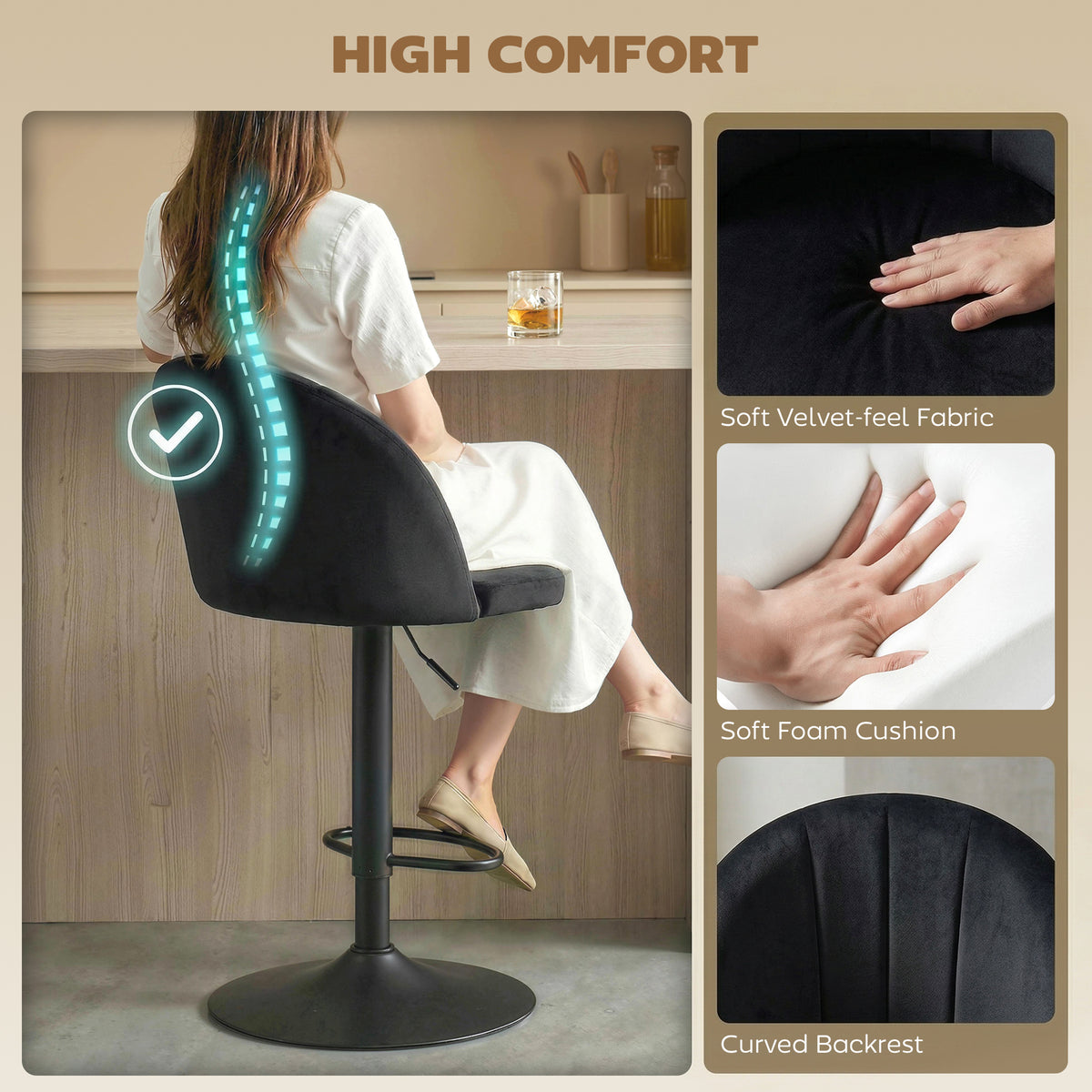 Swivel bar stools adjustable set of 2