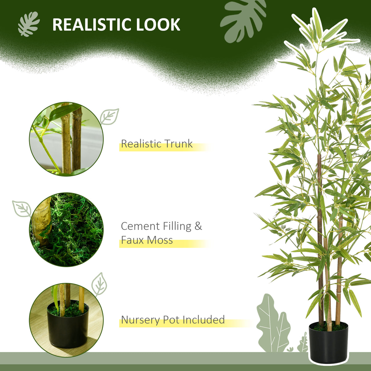 Artificial Bamboo Trees in Pot 6 ft — Set of 2