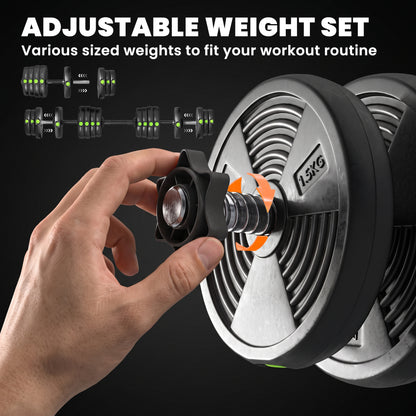 2-in-1 Adjustable Barbell & Dumbbell Set 66 lbs