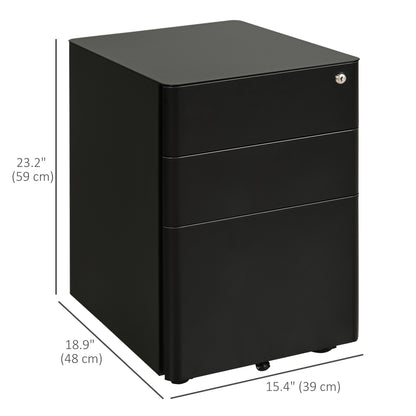 Mobile Filing Cabinet 3 Drawer with Wheels
