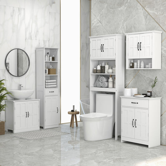 Narrow freestanding bathroom floor cabinet