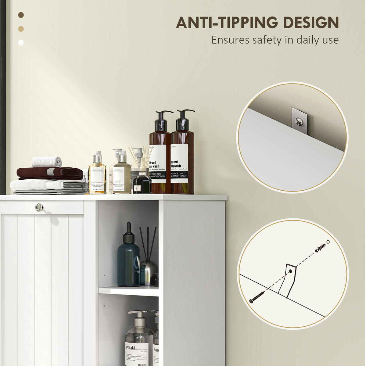 Tilt Out Laundry Cabinet with Removable Basket