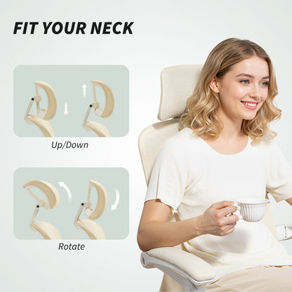 Ergonomic office chair with adjustable lumbar support and headrest