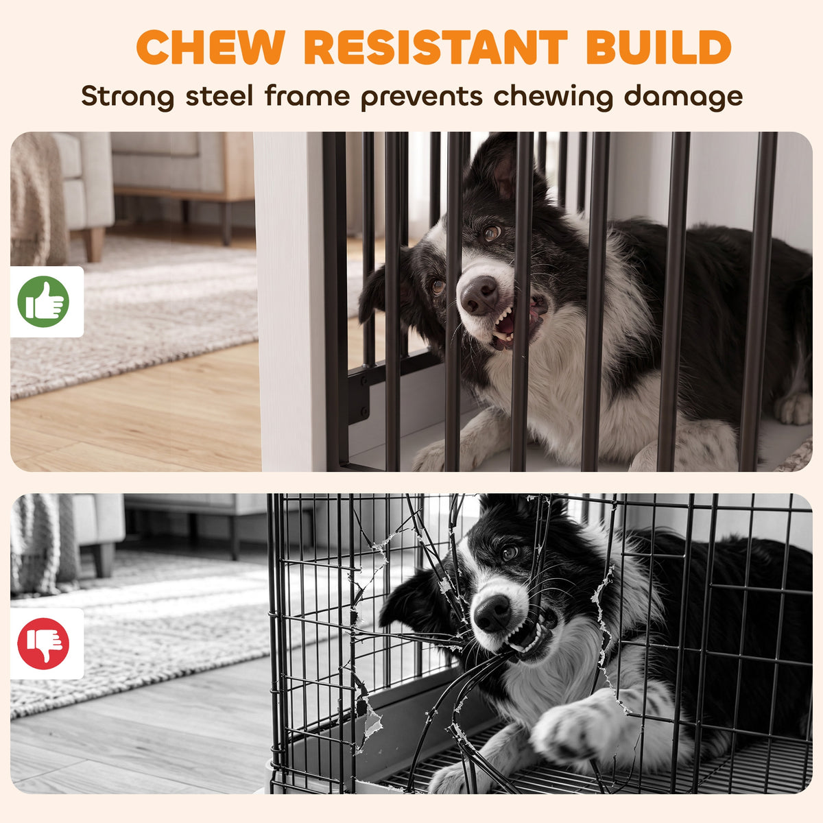 Dog crate furniture with sliding barn door