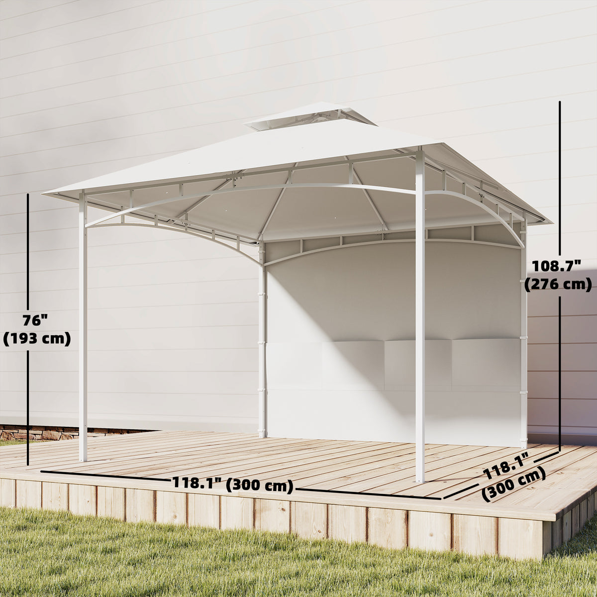 3x3m Double Roof Gazebo with Storage