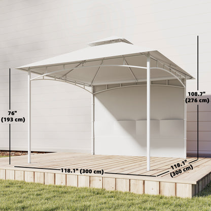 3x3m Double Roof Gazebo with Storage
