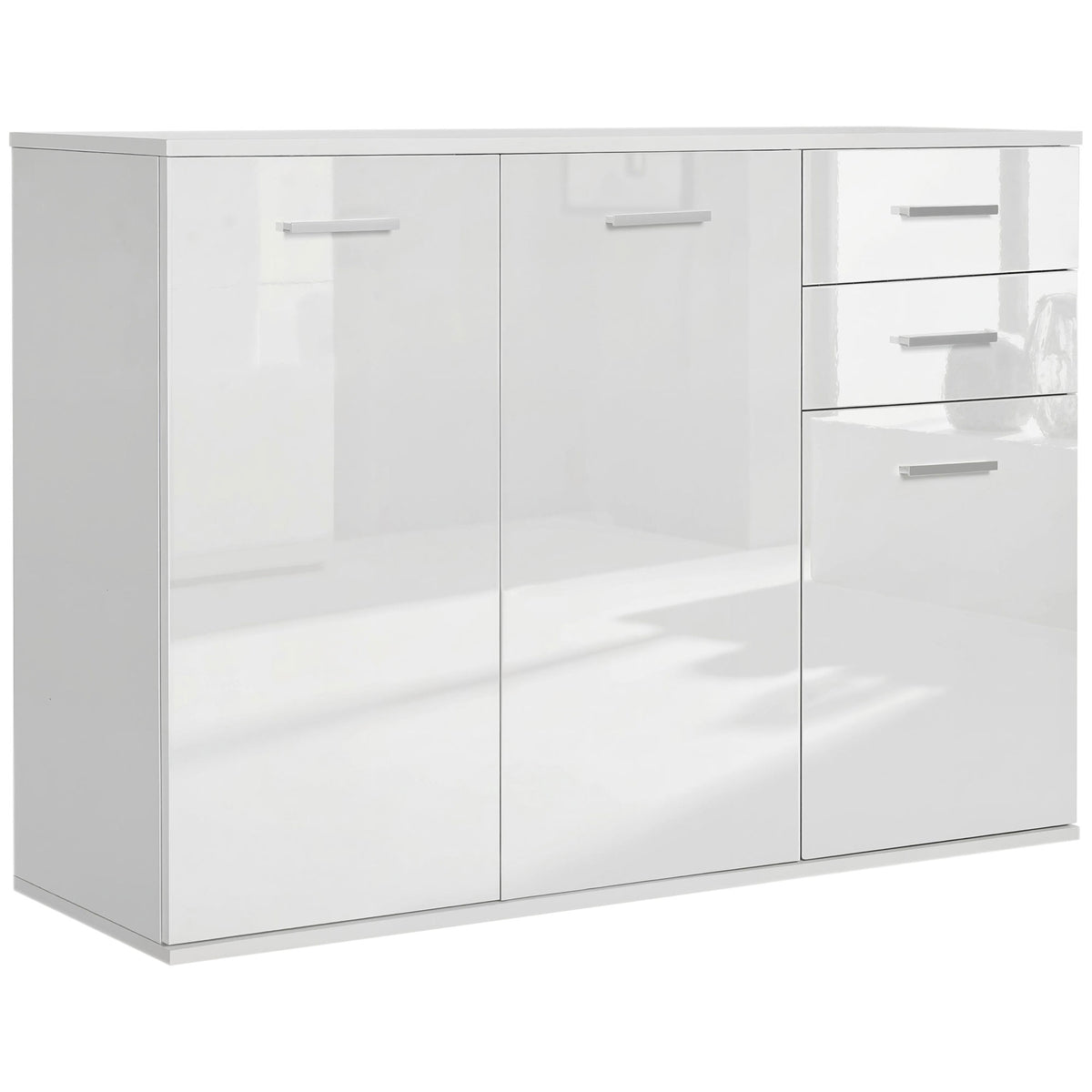 High gloss sideboard with drawers and doors